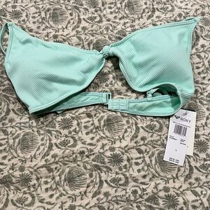 Roxy mint Green/blue Bikini Top with Twist Detail